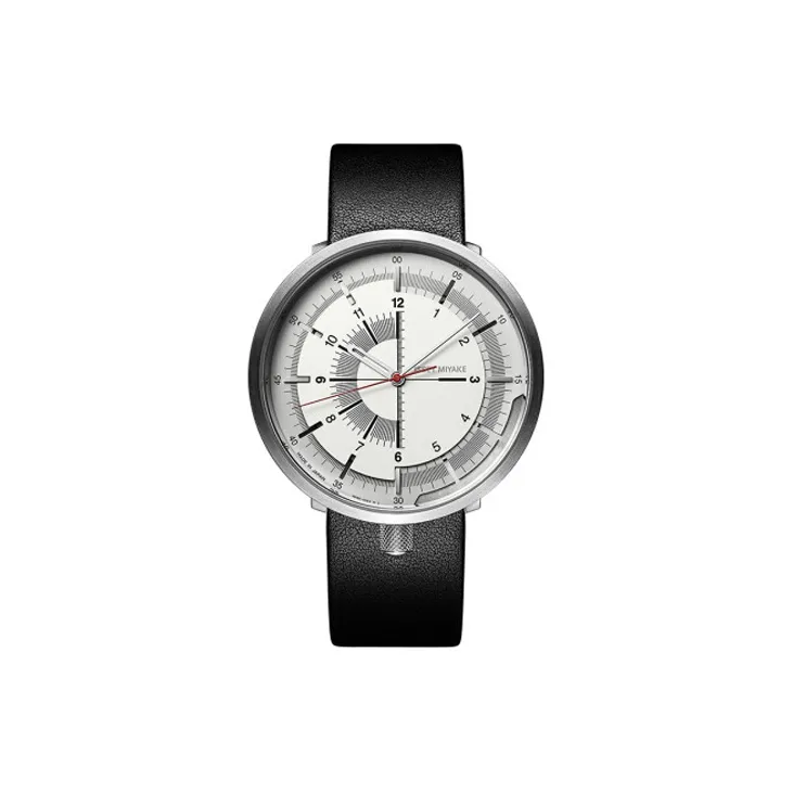 ISSEY MIYAKE Automatic Mechanical Movement Genuine Leather Strap Watch Men's Watch White Dial