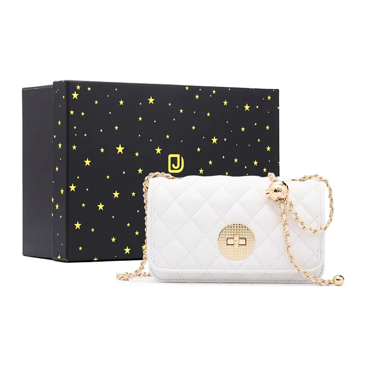 DEERE JACK Cow Leather Diamond Pattern Crossbody Bag Regular Women's White