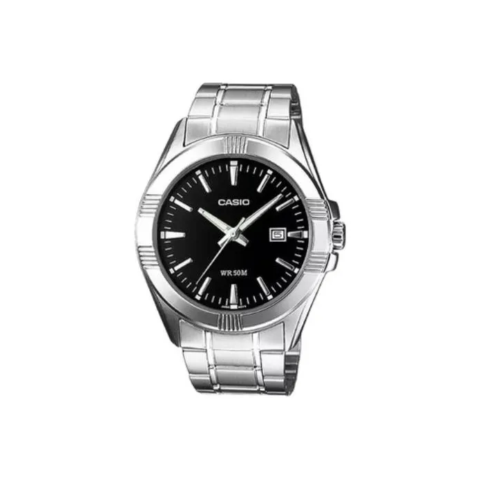 CASIO Кварцевый механизм нержавеющая сталь ремешок мужские часы черный циферблат MTP 1308D 1A