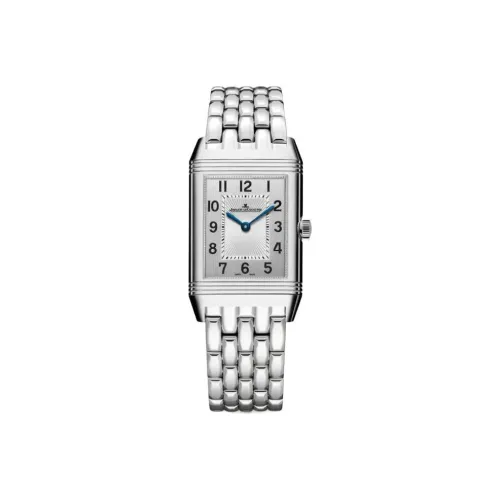 Jaeger LeCoultre Ручной Механический Движение Женские Часы Flip Collection REVERSO 40mm*24mm Серебряные