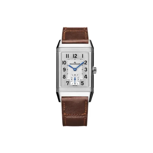 Jaeger LeCoultre Ручной Механический Движение Мужские Flip Collection REVERSO Часы 42,9мм*25,5мм*7,46мм Серебряный