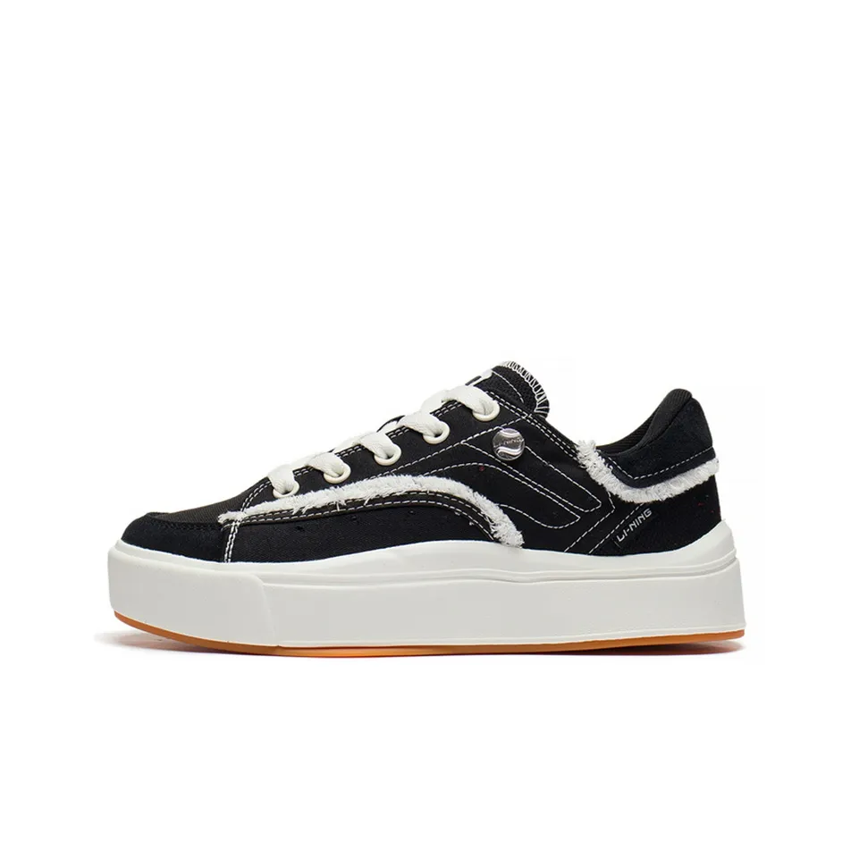 LiNing Comfy Low Top Skateboard Shoes Men's Black White