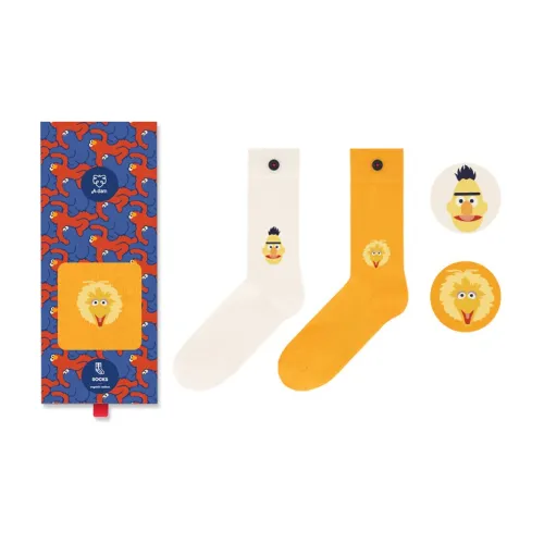 A damunderwear X SESAME STREET 2 шт Белый+Желтый Мужские MID Носки до икры