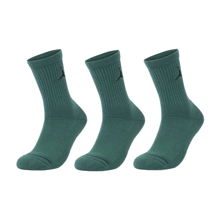 Jordan Everyday Max Crew Mid-Calf Socks Unisex 3 Pack Gray Green