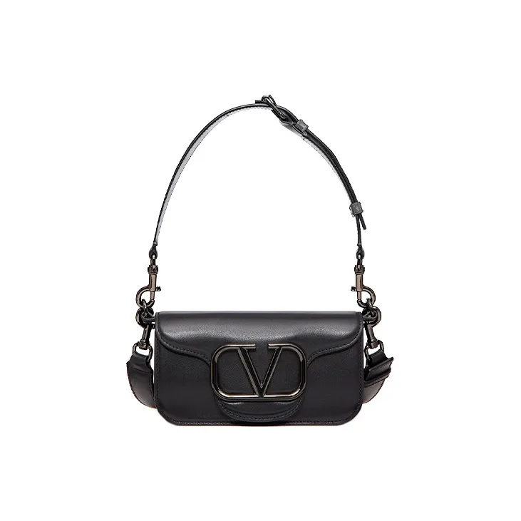 Valentino Locò Calfskin Shoulder Bag Urban Techwear Bag Shoulder Bag, Crossbody Bag Men's Black