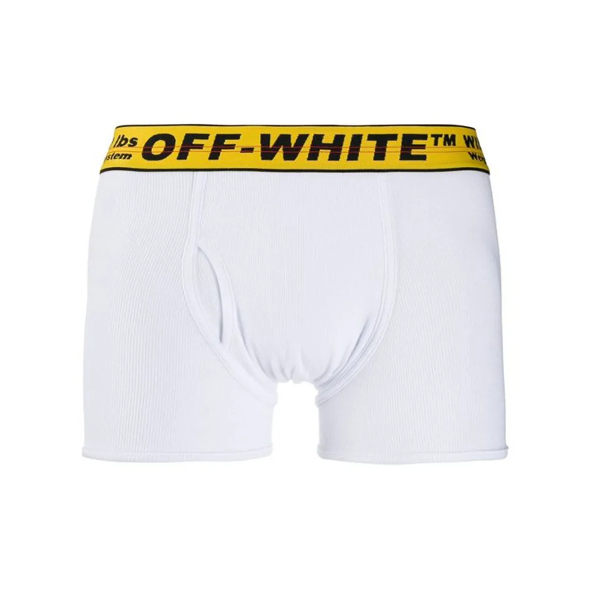 OFF WHITE Single Pack Stretch Cotton Boxer Briefs White/Yellow/Black