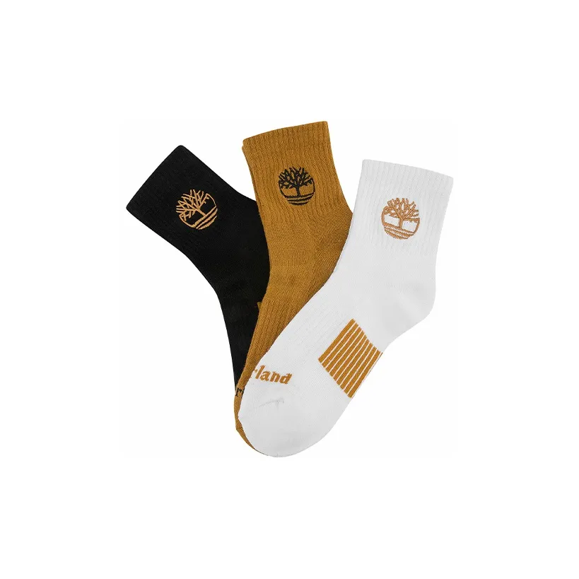 Timberland Высокие носки Мужские 3 упаковки Белый Пшеничный Черный