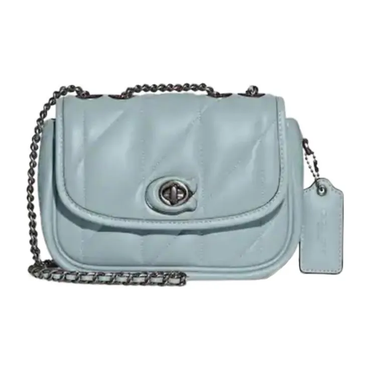 COACH Pillow Nappa Мягкая кожа Сумка через плечо Сумка на плечо Женская Светло-синяя