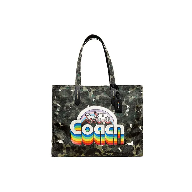 COACH Pride Fabric Tote Bag, Shopping Bag, Shoulder Bag Tubas Women's Black