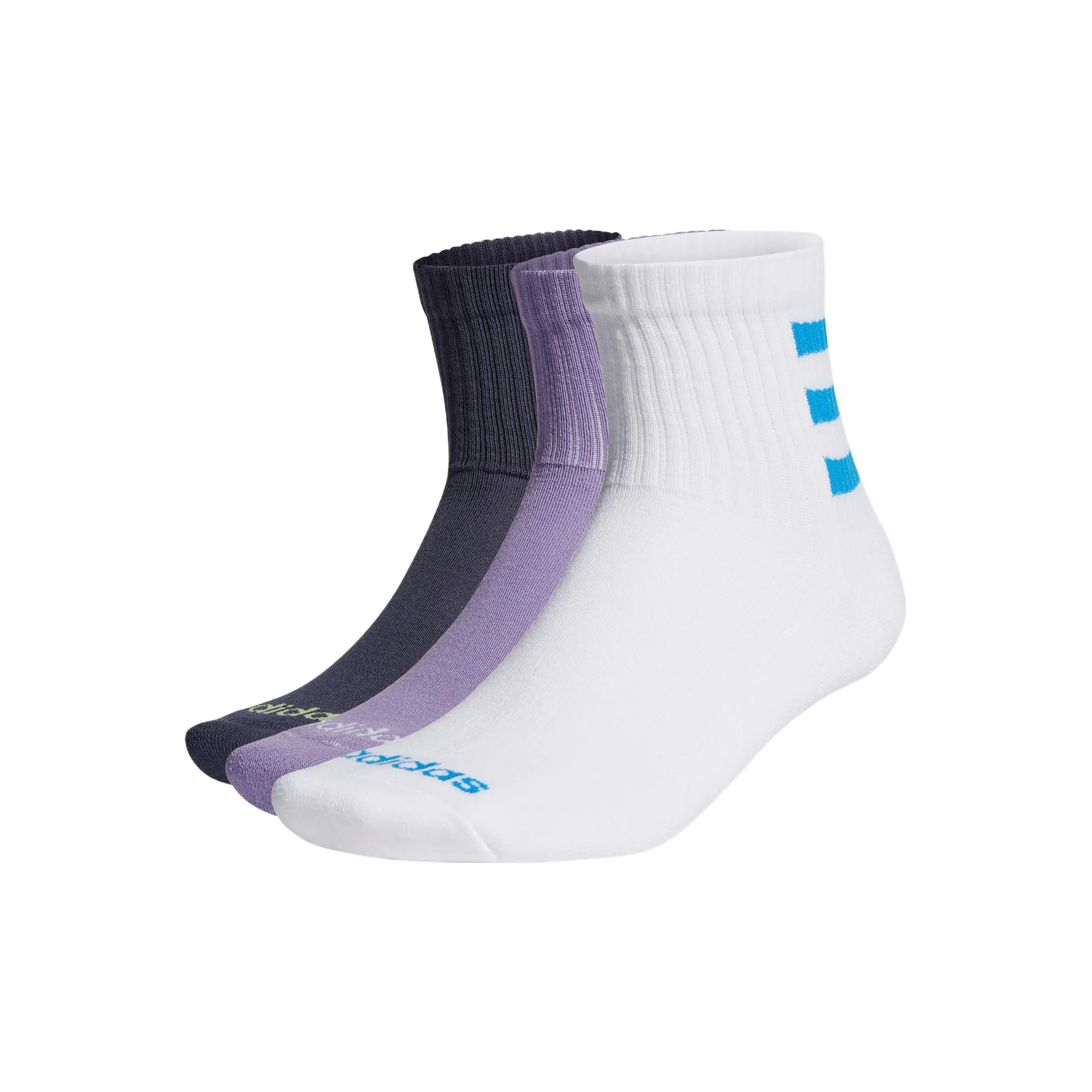 ADIDAS NEO Носки Crew Унисекс 1 комплект 3 пачки Темно-серый Темно-синий Фиолетовый Белый