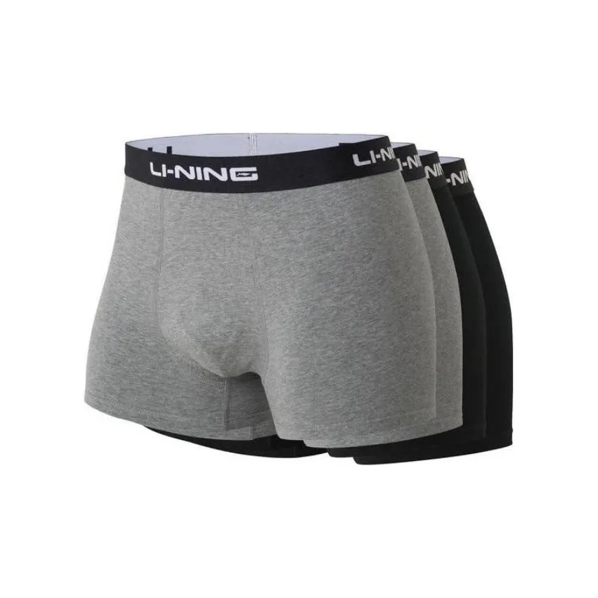 LiNing Training Series Underpants Men's 4 Pack Black/Gray