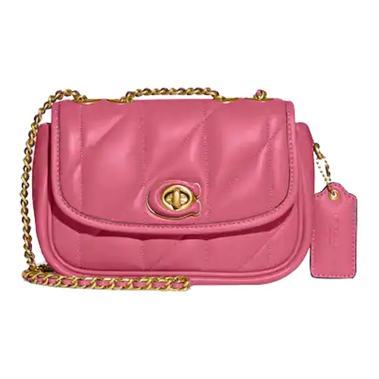 COACH Pillow Nappa Мягкая кожа Сумка через плечо Сумка на плечо Женская Розовая