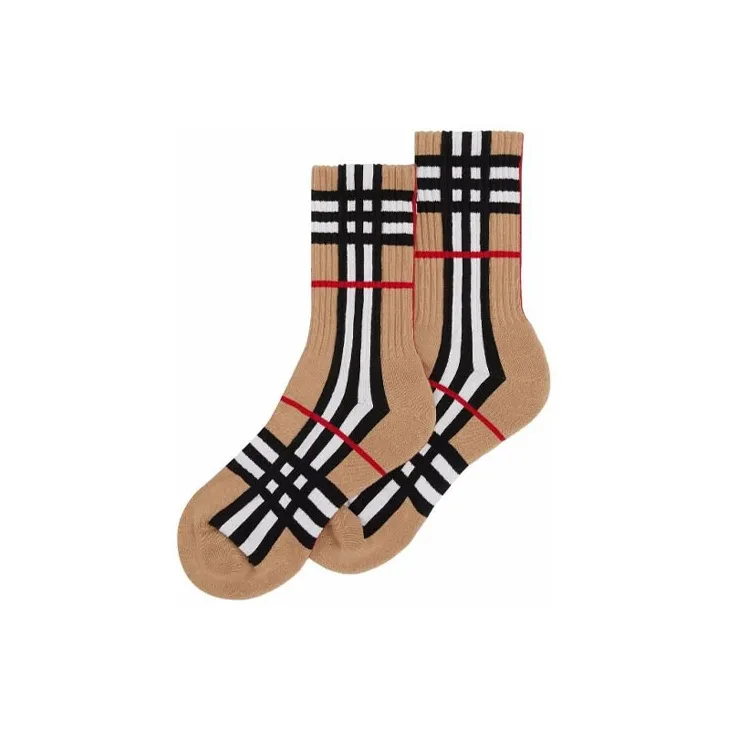 Burberry Check Intarsia Technical Stretch cotton Socks