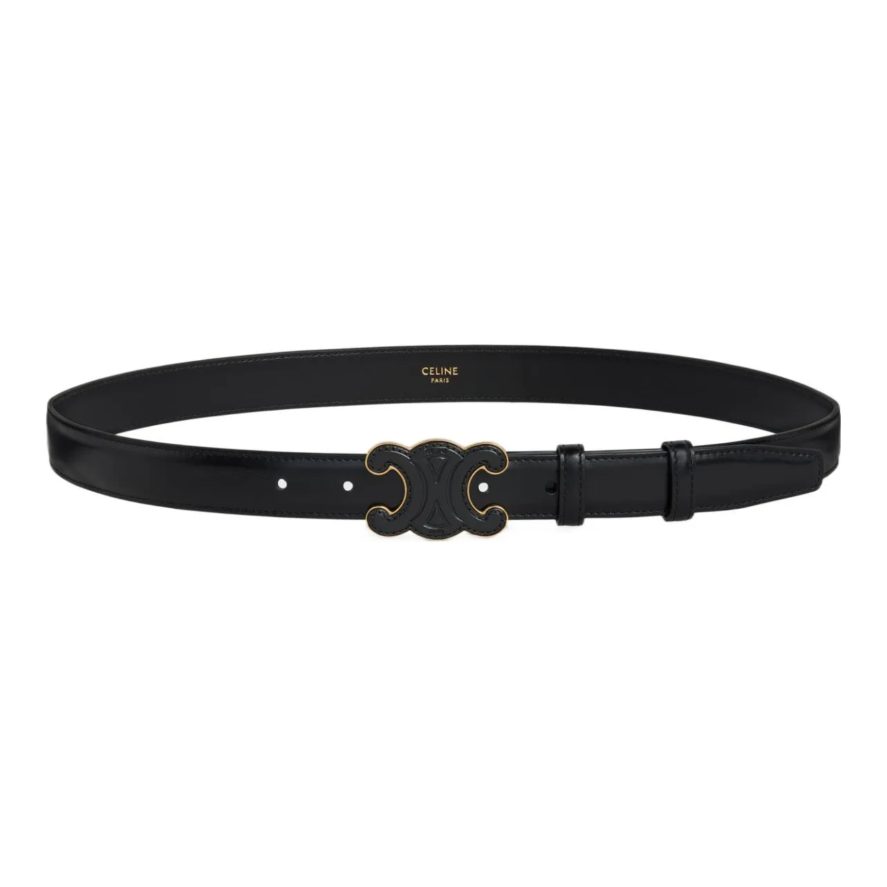 CELINE Leather Belts Women's Black