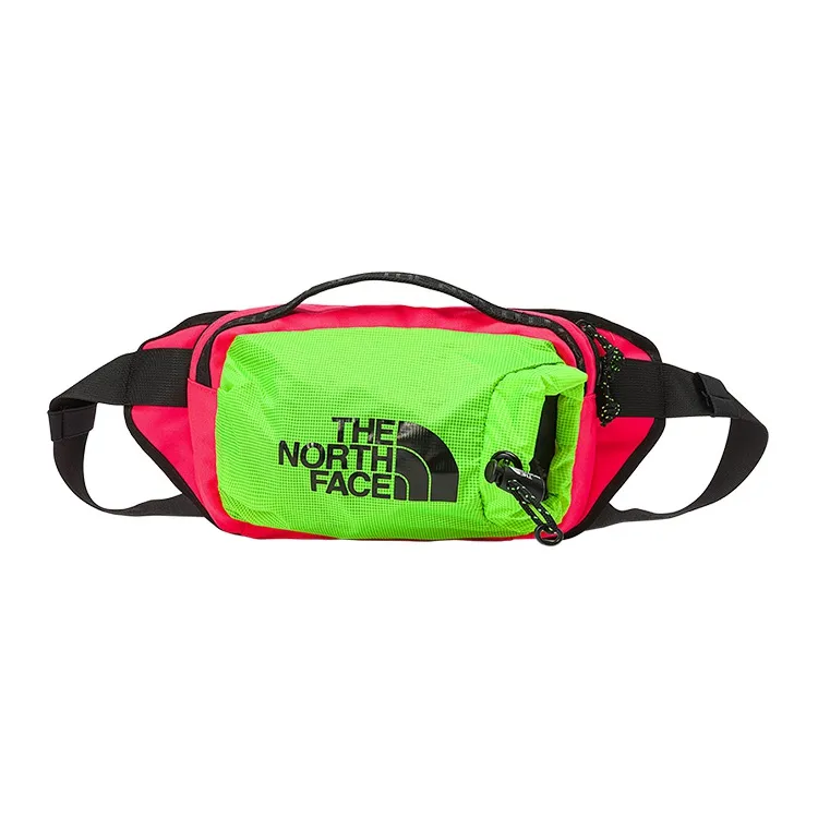 The North Face 3L Бананка Outdoor Сумка Прочная Ткань Красная и Зеленая Унисекс