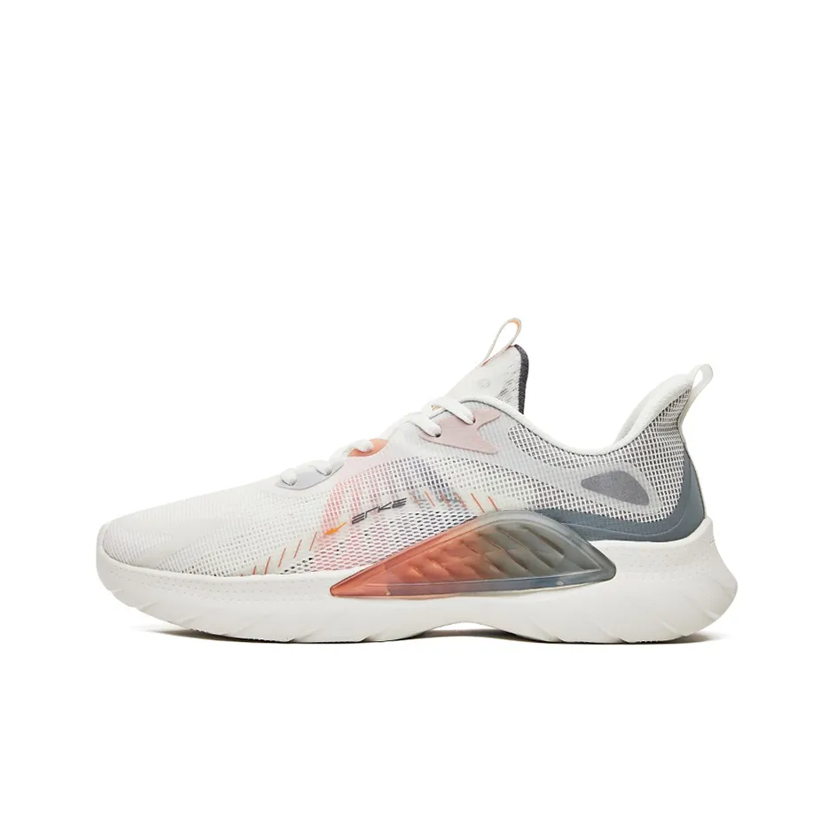 Erke Silk Road Spinning Breathable Low-Top Running Shoes Men's White Orange