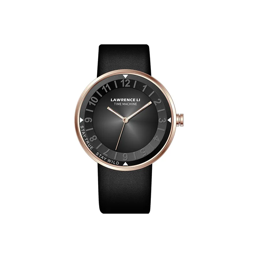 Lawrence Li Time Machine Collection Кварцевый механизм Кожаный ремешок Часы Унисекс Черный циферблат 1 T01 M