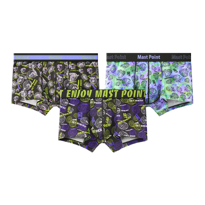 Mast Point Мужское нижнее белье с принтом боксер бесшовный ремень антибактериальное комплект Combo Set многоцветное