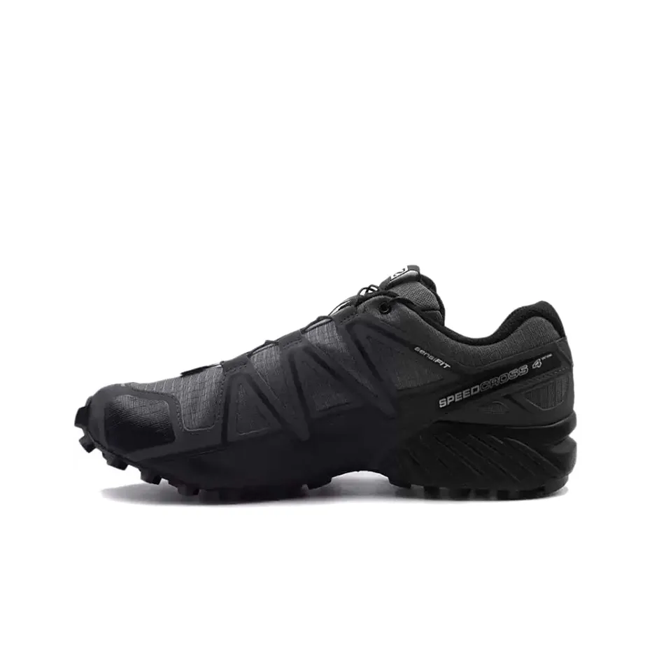 SALOMON Speedcross 4 Slip Resistant, Abrasion Resistant, Breathable Low Top Running Shoes Men's Dark Gray