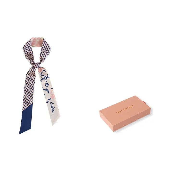 LOST PATTERN 100% шелк из тутового шелкопряда Шарфы Женские Армейский зеленый Розово-синий