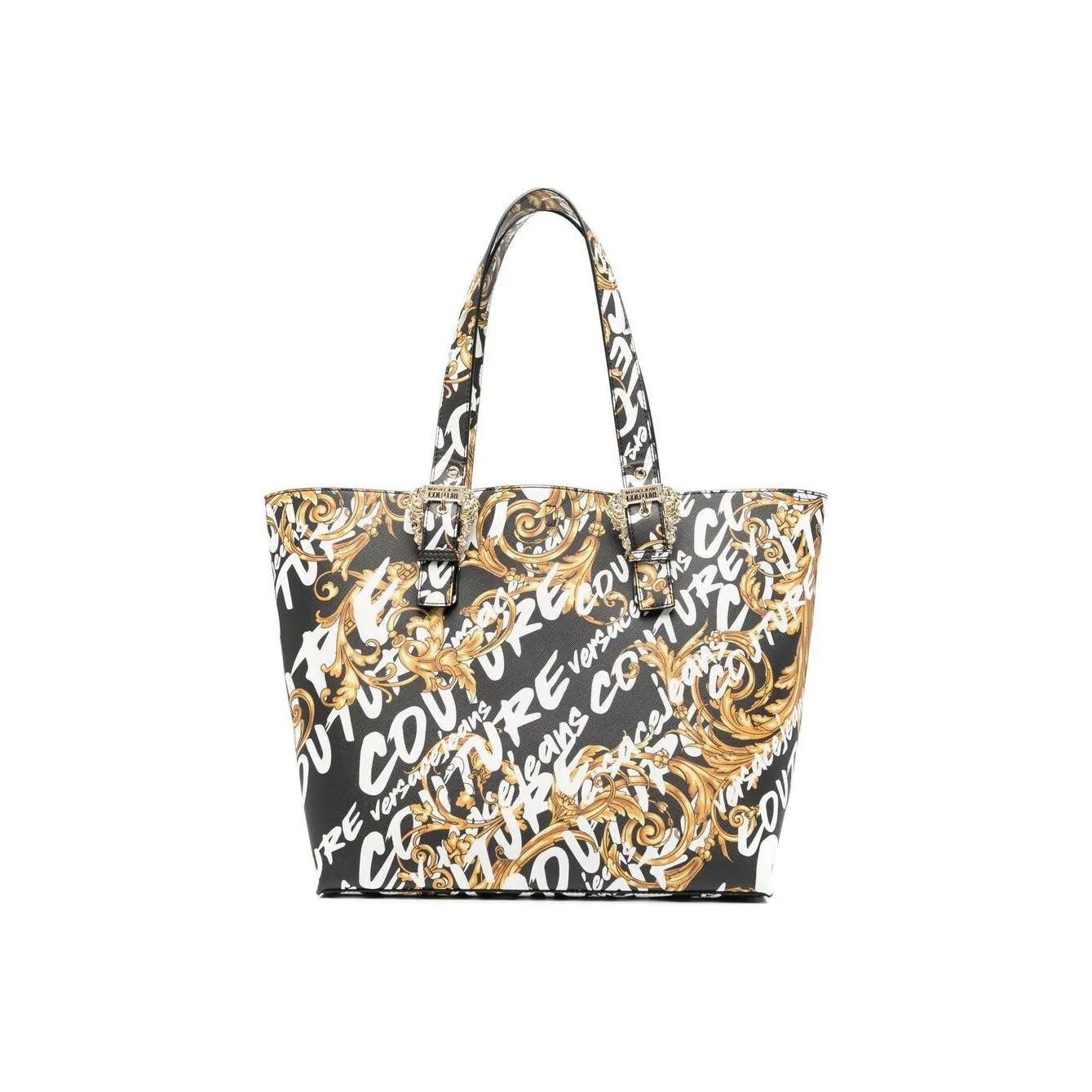 VERSACE JEANS COUTURE Polyester Handbag Regular Unisex Black/White/Yellow