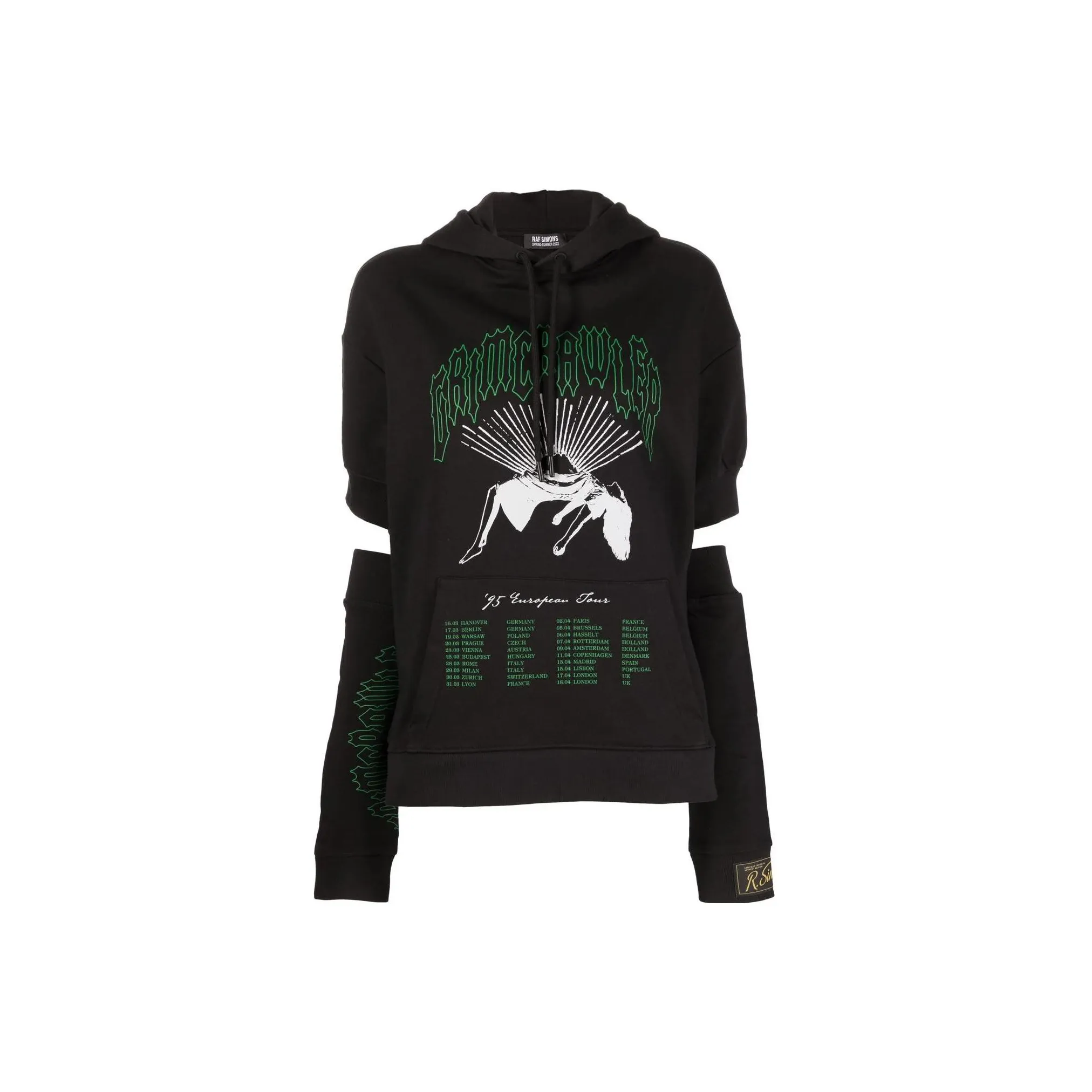 RAF SIMONS Grimrawler Printed Attached Sleeve Hoodie