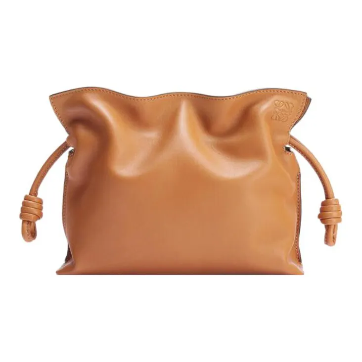 LOEWE Flamenco Calfskin One Shoulder Crossbody Clutch Mini Women's Warm Orange