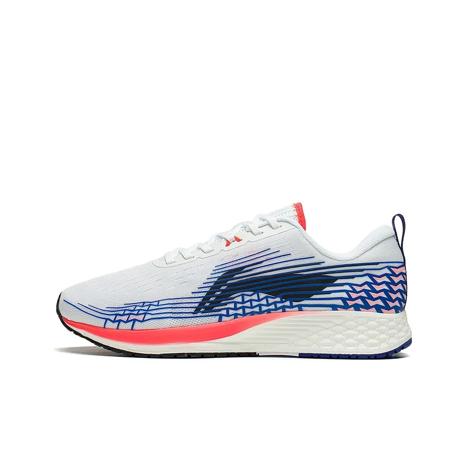 LiNing Li Ning Running Collection Breathable And Resilient Low Top Running Shoes Men's White Blue
