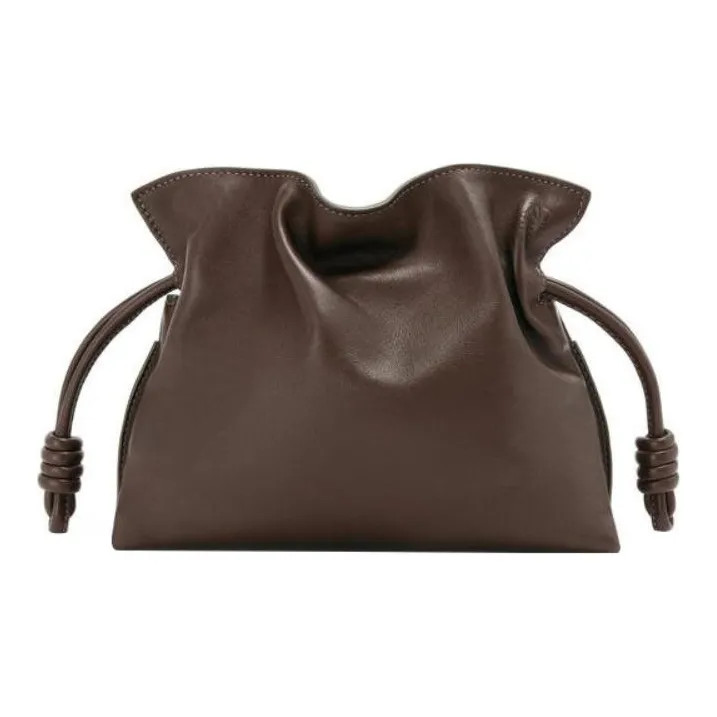 LOEWE Flamenco Clutch In Nappa Calfskin Chocolate