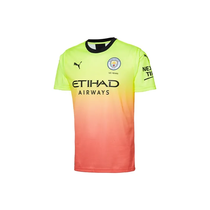 PUMA Manchester City T Shirts Men's Pink Yellow