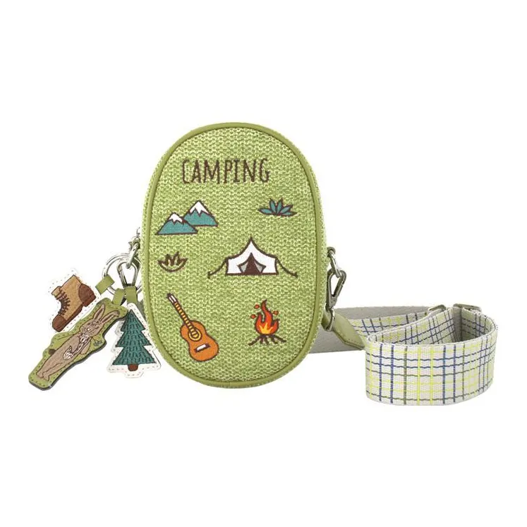 FLOWER PRINCESS Fabric Crossbody Bag Trumpets Women's Green/Yellow