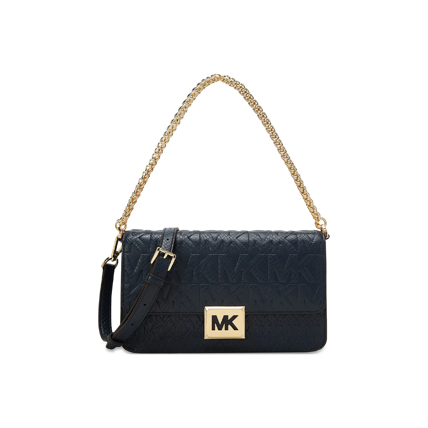 MICHAEL KORS Sonia Artificial Leather Handbag, Shoulder Bag Medium Size Women's Navy Blue