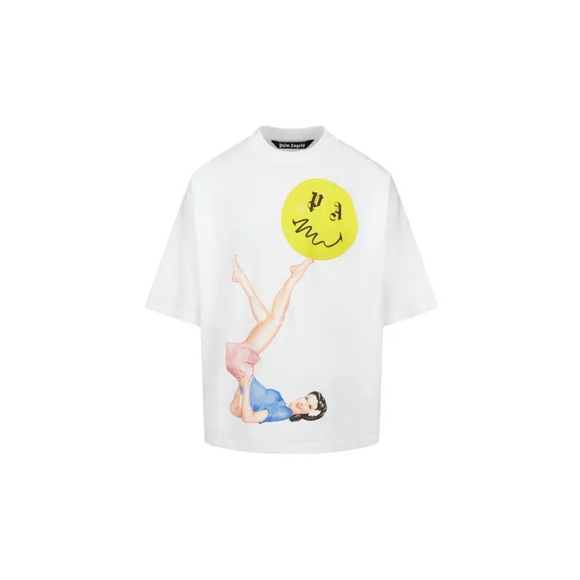 PALM ANGELS Pin Up Graphic Cotton T shirt
