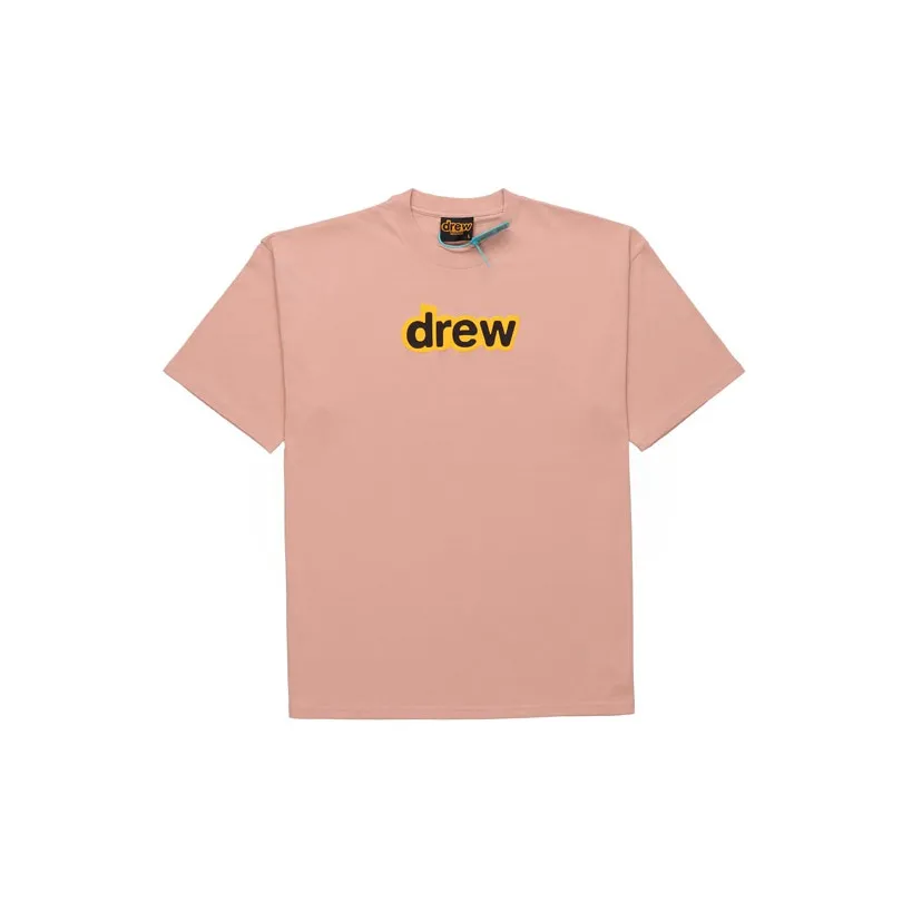 Drew House Letter Logo Series T Shirts Unisex Dirty Pink
