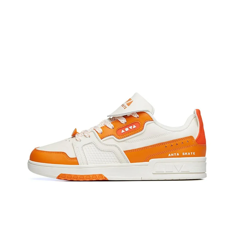 ANTA AOYU Jie AO Противоскользящие Устойчивые к износу Низкие Кроссовки для скейтбординга Мужские Белые Оранжевые