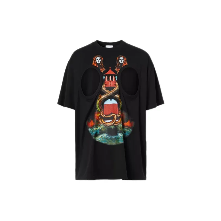 Burberry Mermaid print Cut out T shirt