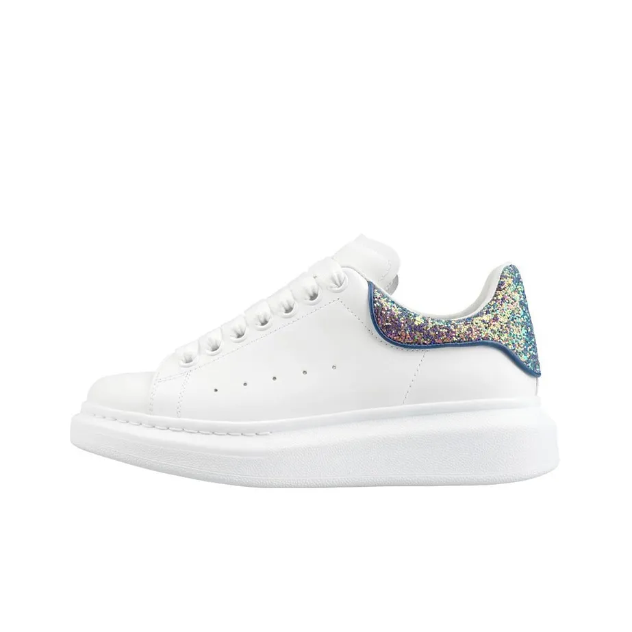 Alexander McQueen Oversized Sneaker 'White Petrol Blue Glitter' Women's