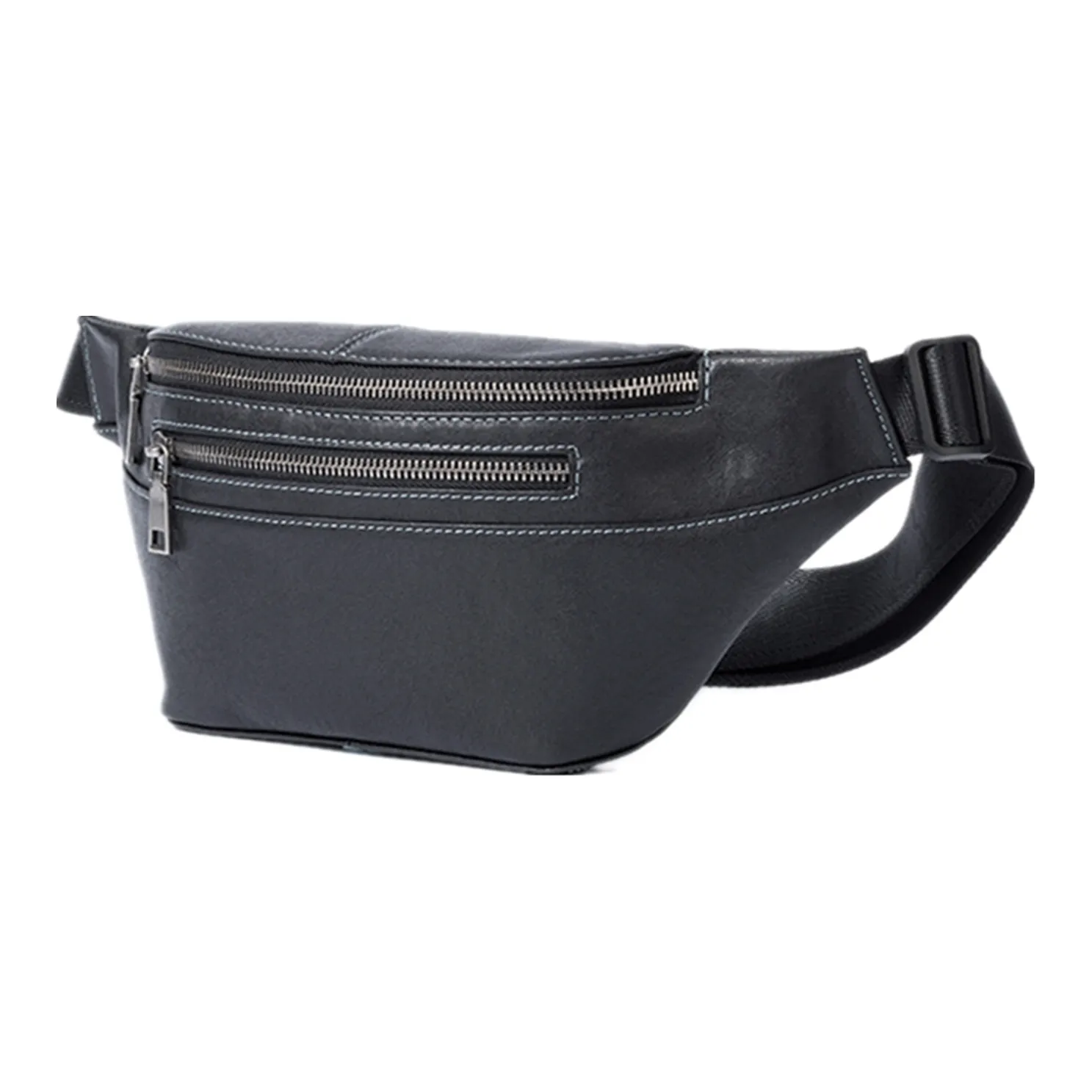 NOMK Растительное дубление верх крупнозернистая текстура коровья кожа сумка через плечо слинг-сумка поясная сумка маленький мужской черный