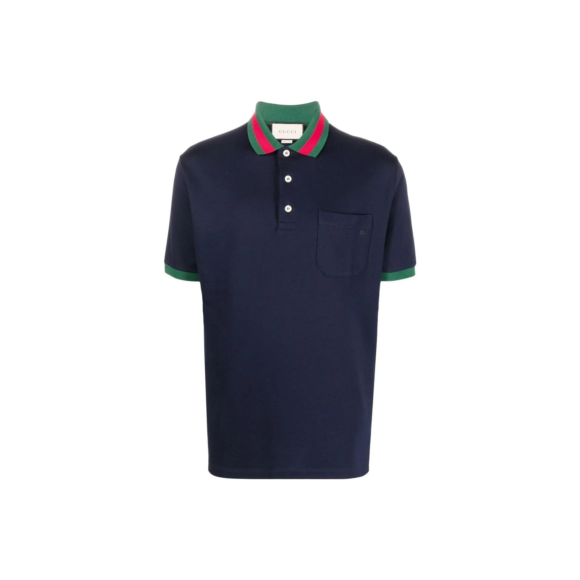 GUCCI Web Stripe collar Piqué Polo Shirt