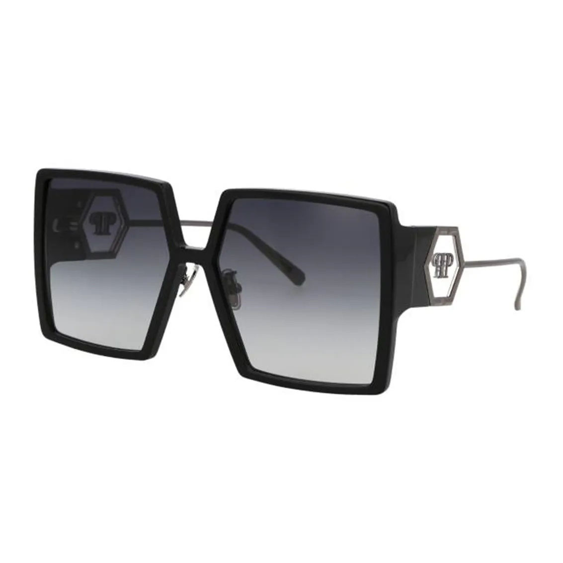 PHILIPP PLEIN Logo Plaque Square Frame Sunglasses