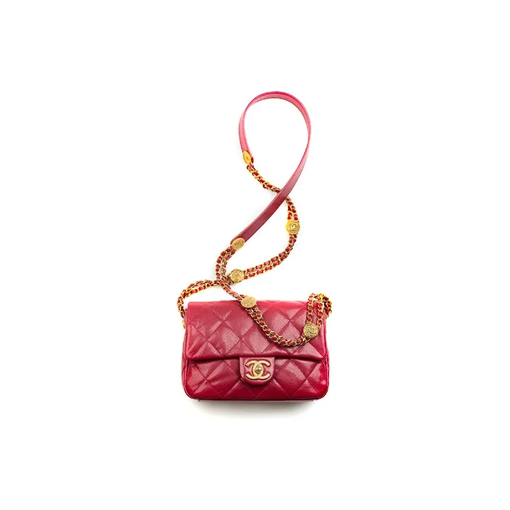 CHANEL Calfskin Shoulder Bag, Crossbody Bag Trumpets Women's Includes Multicolor