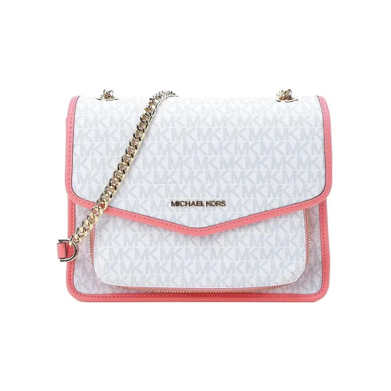 MICHAEL KORS Artificial Leather Shoulder Bag Crossbody Bag Women's White Fuchsia Multicolor