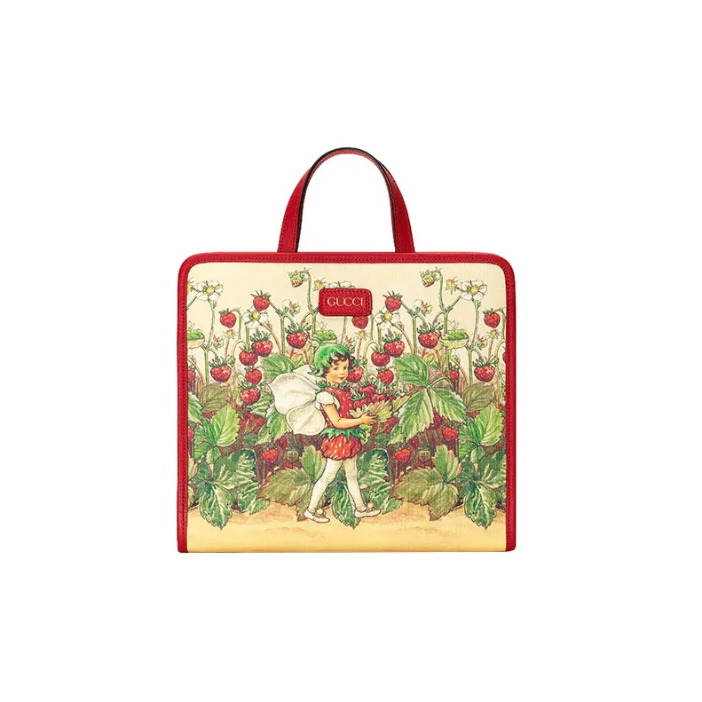GUCCI Canvas With Leather Trim Canvas Bag, Tote Bag, Shopping Bag, Handbag, Kids' Bag Kids'