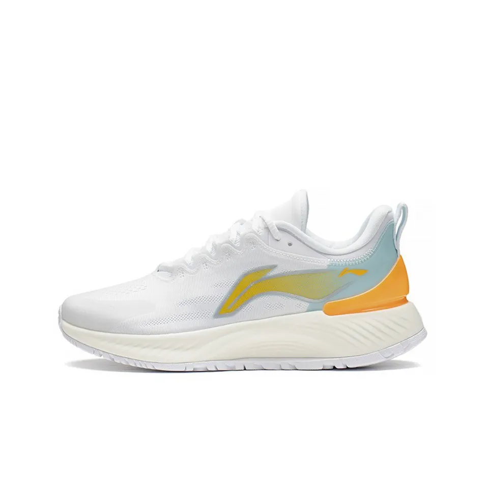 LiNing YueYing Element Breathable Lightweight Low Top Running Shoes Men's White Blue Yellow