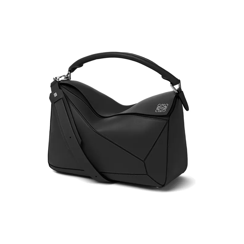 LOEWE Puzzle Cow Leather Puzzle Bag, Shoulder Bag, Crossbody Bag, Handbag Medium Size Women's Black