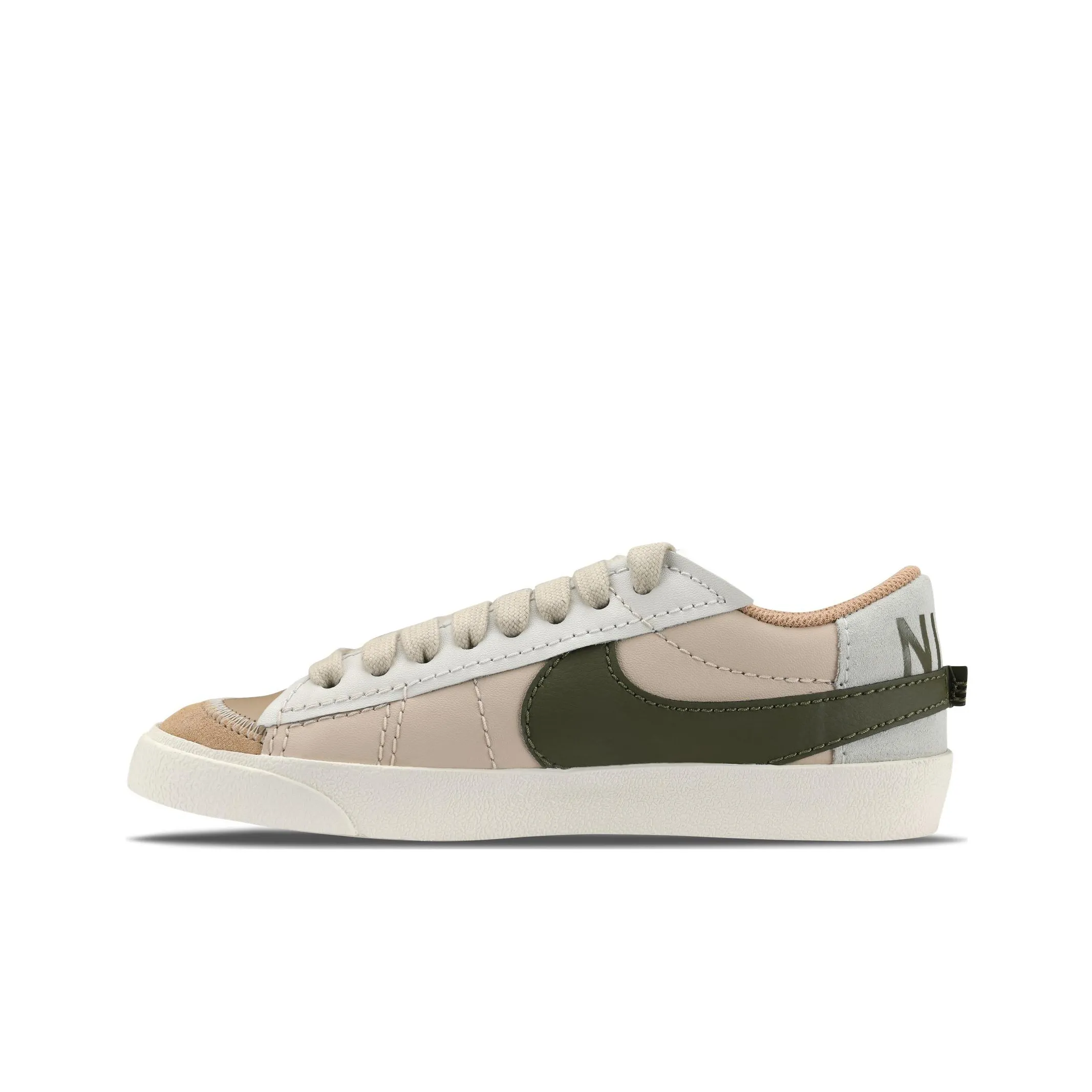 Nike Blazer Low 77 Jumbo Sanddrift logo-embroidered Olive Women's