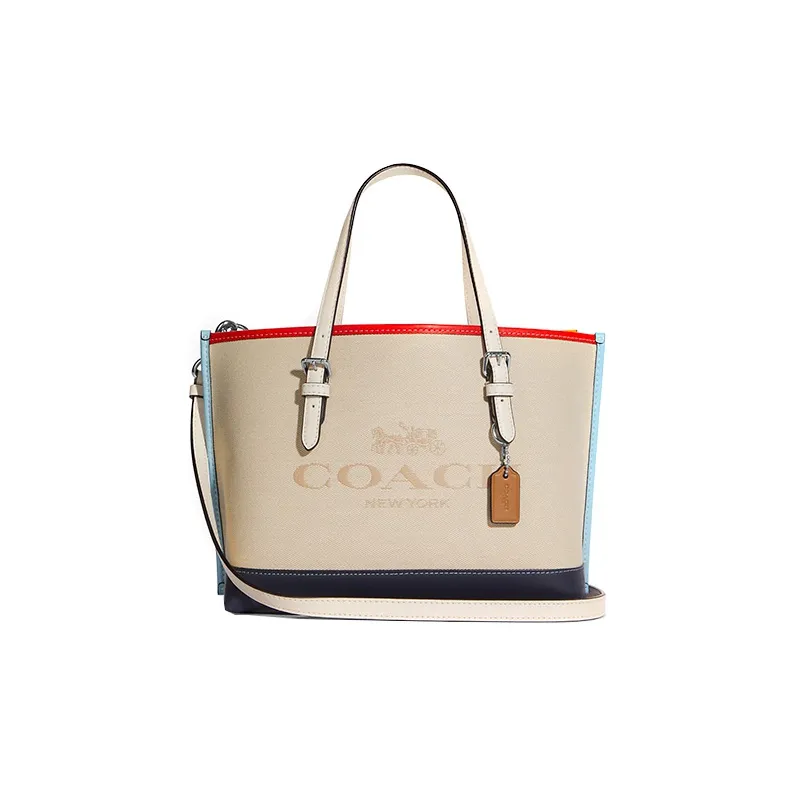 COACH Mollie Leather Tote Bag, Shopping Bag, Shoulder Bag, Crossbody Bag, Handbag Medium Size Women's White
