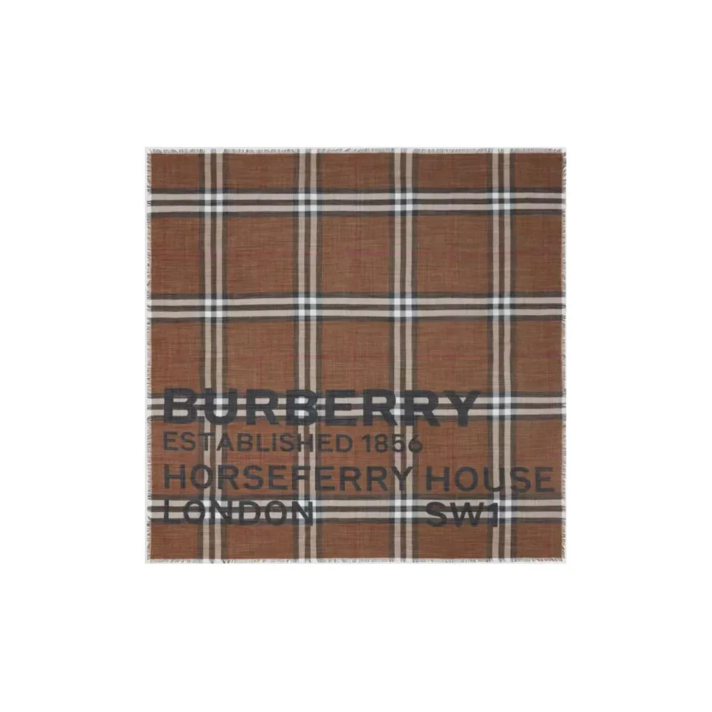 Burberry Вязаные шарфы Цвет береза темно-коричневый унисекс