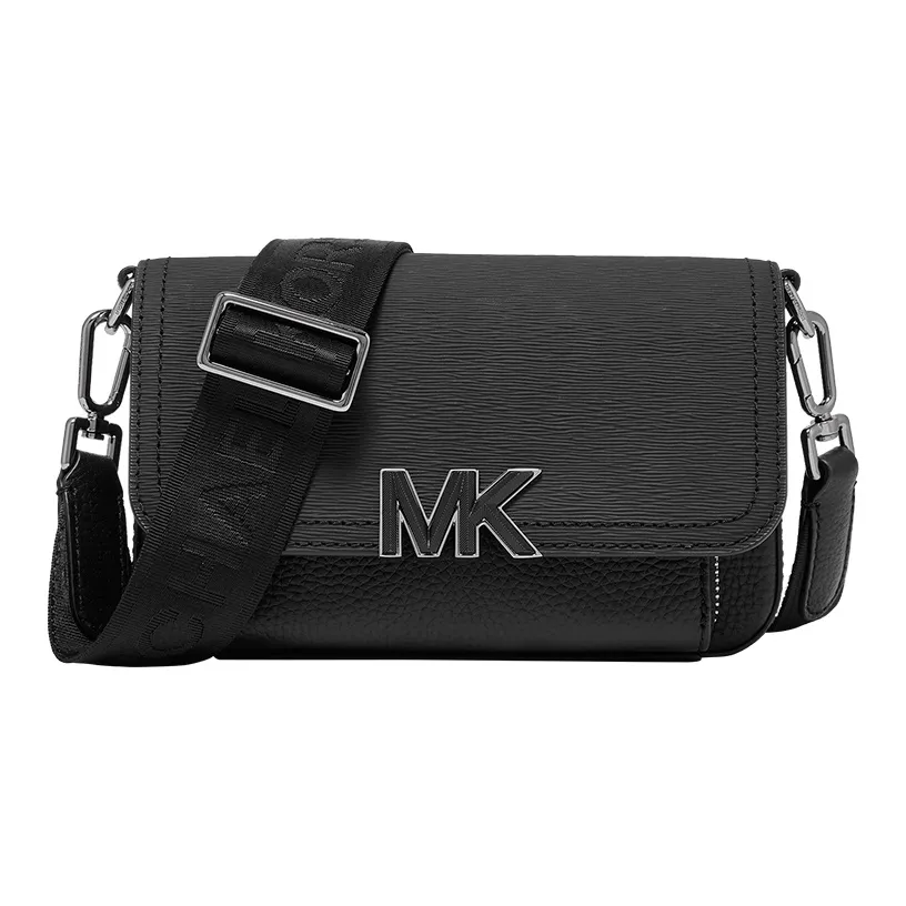 MICHAEL KORS Hudson Cow Leather Camera Bag, Crossbody Bag Trumpets Men's Black