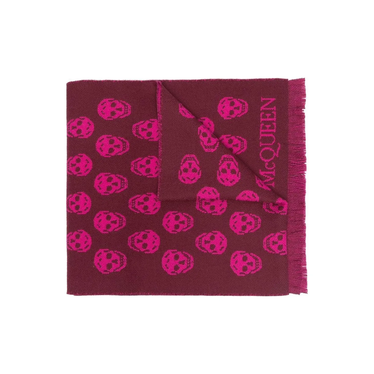 Alexander McQueen Knit Scarves Unisex Burgundy